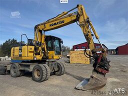 Komatsu PW160-8 Wheel Excavator with tilt and 2 buckets