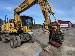 Komatsu PW160-8 Wheel Excavator with tilt and 2 buckets