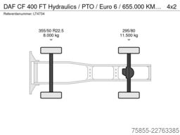 DAF CF 400 FT Hydraulics / PTO / Euro 6 / 655.000 K...