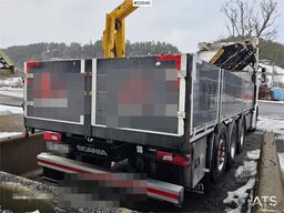 Scania R500 8x4 flatbed truck with 23 t/m Palfinger crane