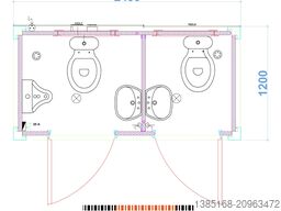 Elipo® Container WC Sanitärcontainer Toilette Doppelkabin