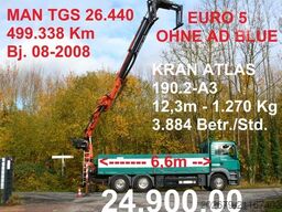 MAN TGS 26.440 EUR4 KRAN ATLAS 190.2 BAUSTOFF
