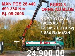MAN TGS 26.440 EUR4 BAUSTOFF ATLAS 190.2 12,3m-1,3tn