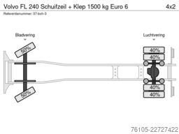 Volvo FL 240 Schuifzeil + Klep 1500 kg Euro 6