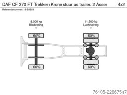 DAF CF 370 FT Trekker+Krone stuur as trailer. 2 Asser