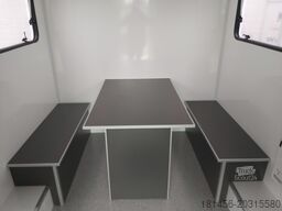 trailershop Bauwagen mit Küchenzeile isoliert THS 300.01 ET 300x200x230cm