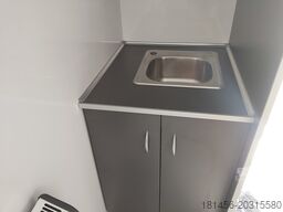 trailershop Bauwagen mit Küchenzeile isoliert THS 300.01 ET 300x200x230cm