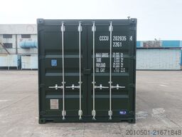 20 Fuß Seecontainer / Neucontainer/ Flaschengrün RAL 6007 / Materiallager