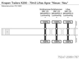 Knapen Trailers K200 - 70m3 Liftas Agrar *Nieuw / Neu*