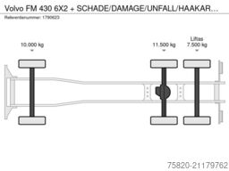 Volvo FM 430 6X2 +  SCHADE/DAMAGE/UNFALL/HAAKARMSYSTE...