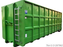 A1 Container Normbehälter 36 m³ ? 2x Querspant - Doppelflügeltür ? RAL 6018 Gelbgrün ? Abrollcontainer