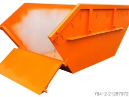 A1 Container Absetzmulde 7 m³ mit Bauschuttklappe ? RAL 2011 Tieforange ? Absetzcontainer
