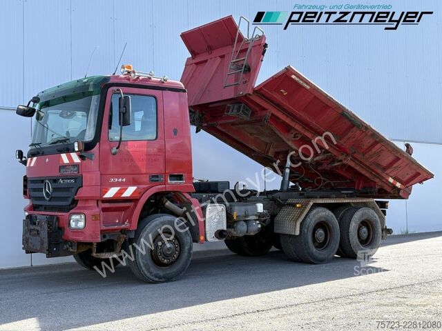 Camion-benne tricar Mercedes-Benz Actros 3344 AK 6x6, Klima, Bordmatik, Winterdienst