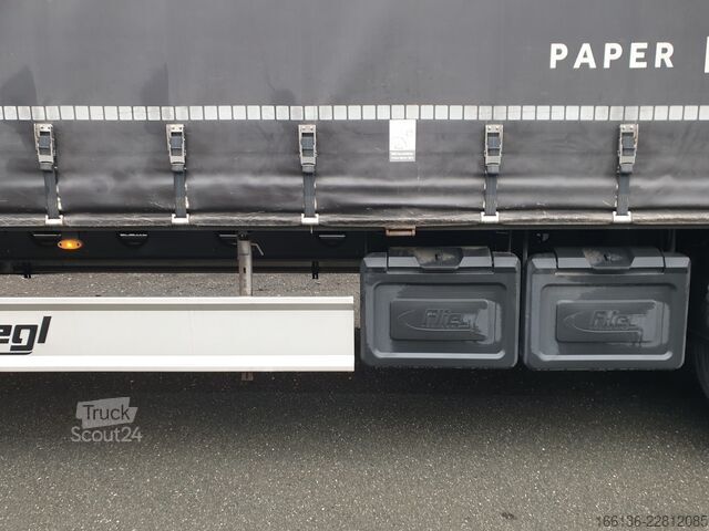Odprta polprikolica s ponjavo Fliegl 2-Achs Gardine TWIN Standard Xtra-Long