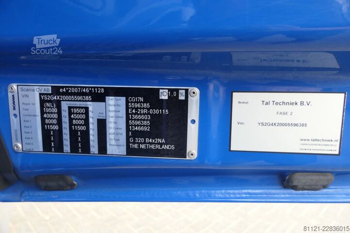 Skjutbar presenning Scania G320 NGS | Sliding curtains | Dhollandia 2000Kg...