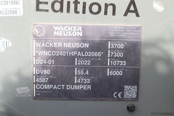 мини-самосвал WACKER NEUSON DV 60 DV60 | DUAL VIEW | ROTATING | AIRCO | CEN...