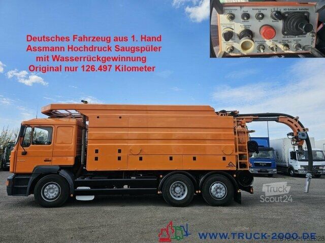 Vakuuminė cisterna sunkvežimis MAN 26.464 ASSMANN HD Saugspüler+Wasserrückgewinner