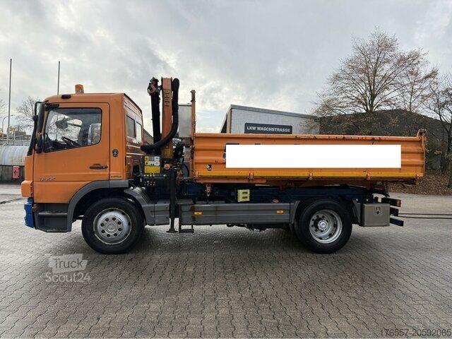 Tresidig tipplastbil Mercedes-Benz Atego 1222 Kipper + Kran PK 7001 A3 Funk