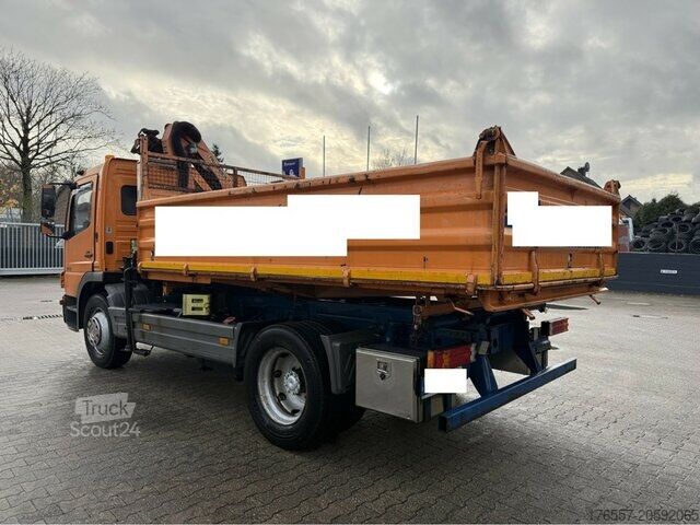 Tresidig tipplastbil Mercedes-Benz Atego 1222 Kipper + Kran PK 7001 A3 Funk