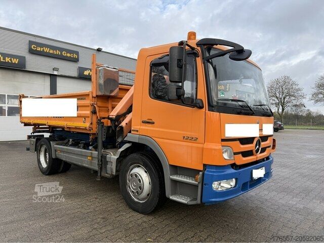 Tresidig tipplastbil Mercedes-Benz Atego 1222 Kipper + Kran PK 7001 A3 Funk