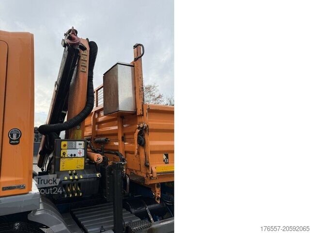 Tresidig tipplastbil Mercedes-Benz Atego 1222 Kipper + Kran PK 7001 A3 Funk