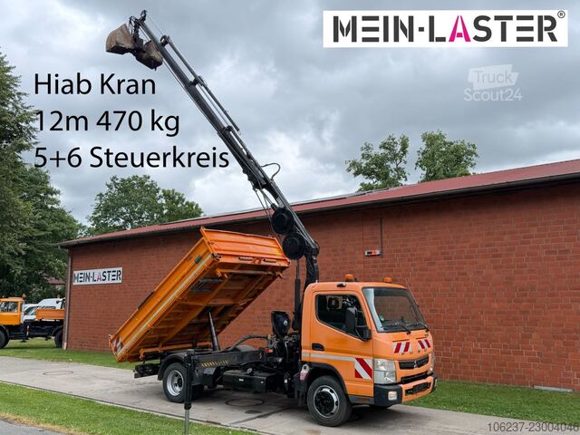 Kolmisuuntainen kippiauto FUSO Canter 7C18 3 S-Kipper /Hiab 055 12m 500 kg FUNK