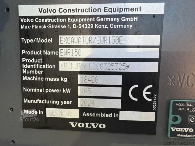 Pelle sur pneus VOLVO EWR150E Mobilbagger mit ROTATOR ENCONG EC319