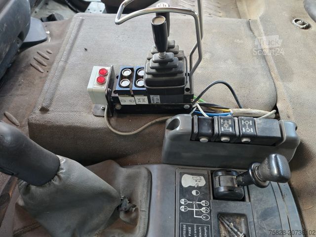 Camión portacontenedores de gancho RENAULT Kerax 420 dci/Kran Hiab 080B-2/ Multilift Haken