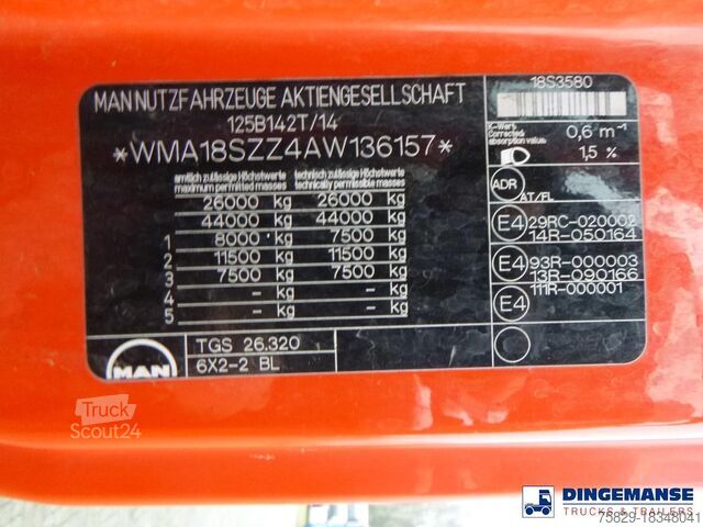 Tankwagen MAN TGS 26.320 6X2 RHD fuel tank 20 m3 / 4 comp