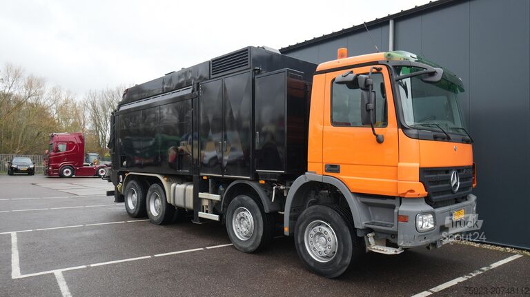 Zuigvoertuig Mercedes-Benz ACTROS 4144 8X4 SEWER VACUUM MANUAL GEARBOX STE...