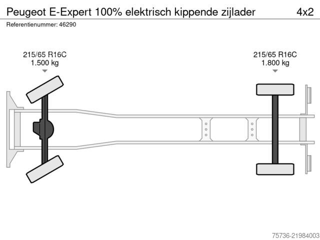 Veículo de recolha de resíduos Peugeot E-Expert 100% elektrisch kippende zijlader