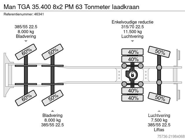 Kranwagen Man TGA 35.400 8x2 PM 63 Tonmeter laadkraan