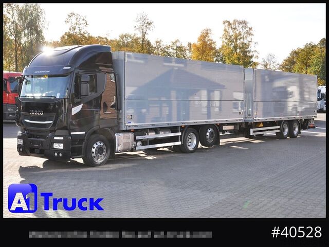 Camión de bebidas IVECO Stralis 460, Orten Schwenkwand Bär LBW, Lenkachse