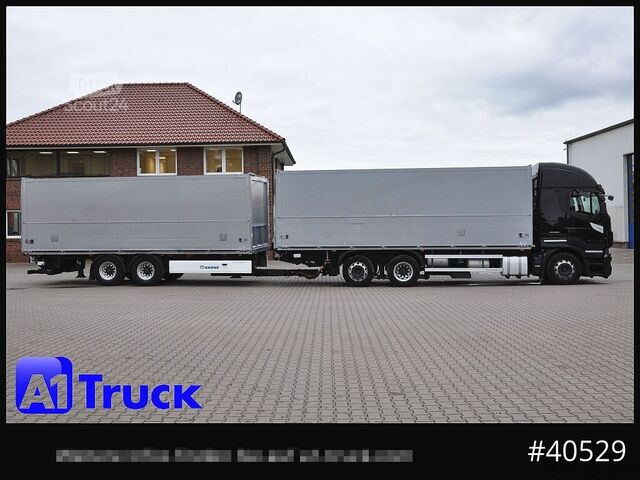 Gėrimų sunkvežimis IVECO Stralis 460, Orten Schwenkwand Bär LBW, Lenkachse