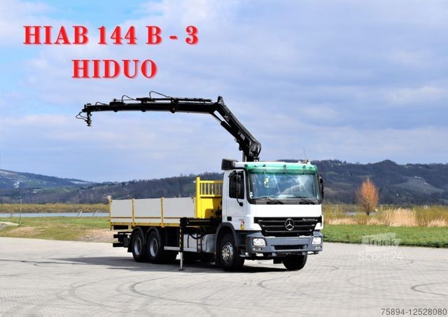 رافعة مثبتة على شاحنة MERCEDES-BENZ ACTROS 2632 * HIAB 144B-3HIDUO+FUNK / 6x4