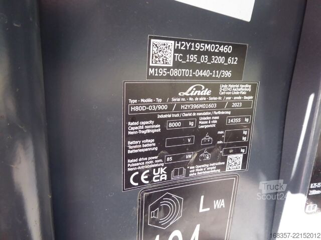 Čelný vysokozdvižný vozík Linde H80D-03/900