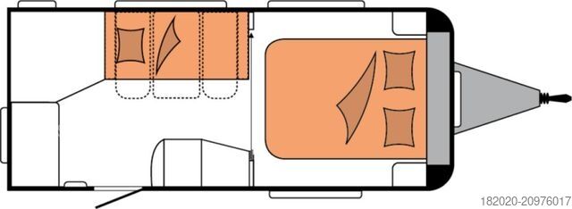 Caravan HOBBY De Luxe 460 SFf 1,5 T AUFL.,DUSCHAUSSTATTUNG