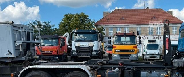 Kanca kasalı yük kamyonu (roll-off) MERCEDES-BENZ Aufbau Hiab Abroller XR21Z Knick / Haken Hook