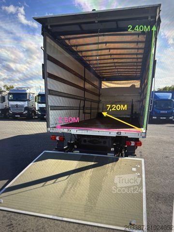 Schuifzeil bestelwagen MERCEDES-BENZ Atego 818 / Edscha-Dach/ R-Kamera / Klima / LBW