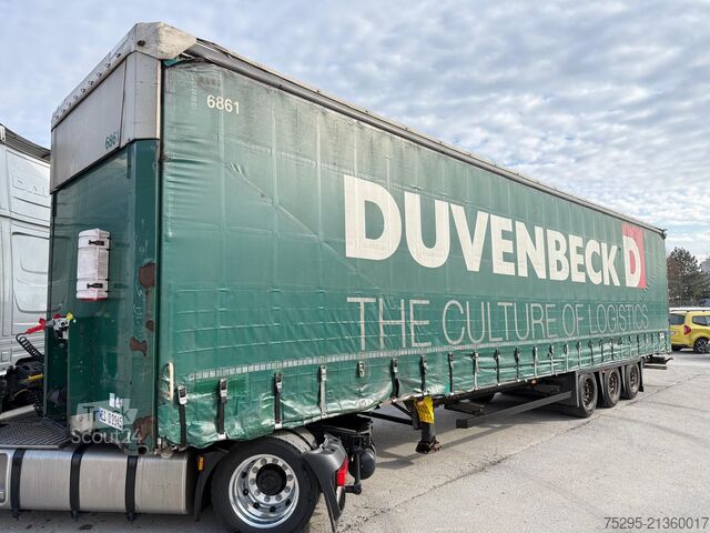 Nyitott ponyvás félpótkocsi Schmitz Cargobull 3 Achs MEGA VARIOS Hubdach gute Reifen CodeXL