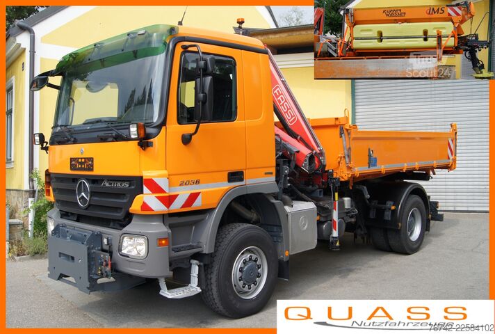 Lastbilsmonterad kran Mercedes-Benz ACTROS 2036 /4x4/FASSI F95/MEILLER/Winterdienst