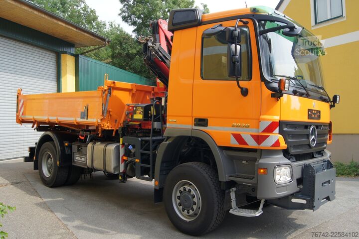 Lastbilsmonterad kran Mercedes-Benz ACTROS 2036 /4x4/FASSI F95/MEILLER/Winterdienst