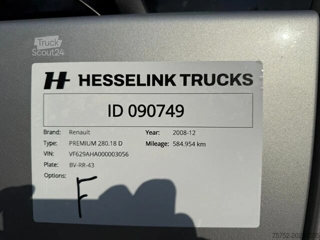 Koffert Renault Premium 280 18T Airco 584.954KM Slaapcabine Han...