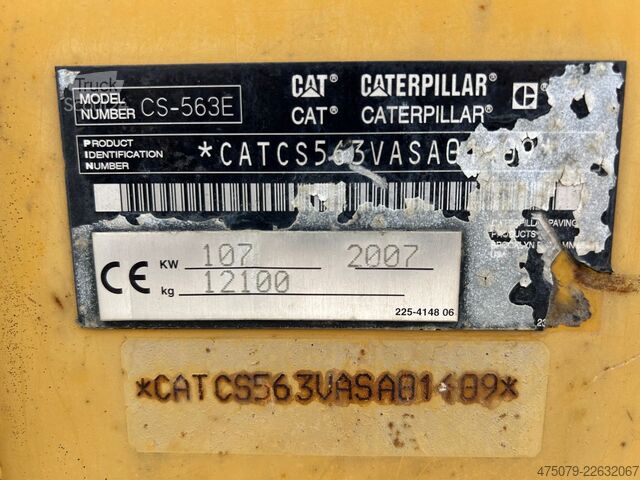 مدحلة أسطوانة واحدة CATERPILLAR CS - 563 E / Walzenzug / 6 Zylinder / Planiersch