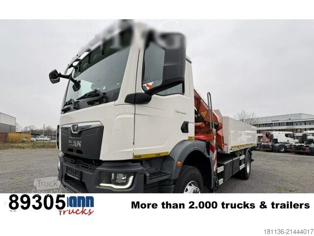 Flatbed truck MAN TGM 18.320 4x4 BB, Kran Atlas AK 165.2E-A2, Funk