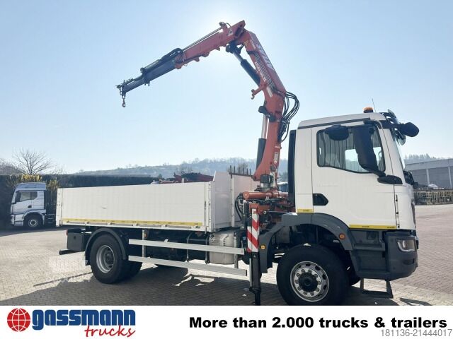 Flatbed truck MAN TGM 18.320 4x4 BB, Kran Atlas AK 165.2E-A2, Funk