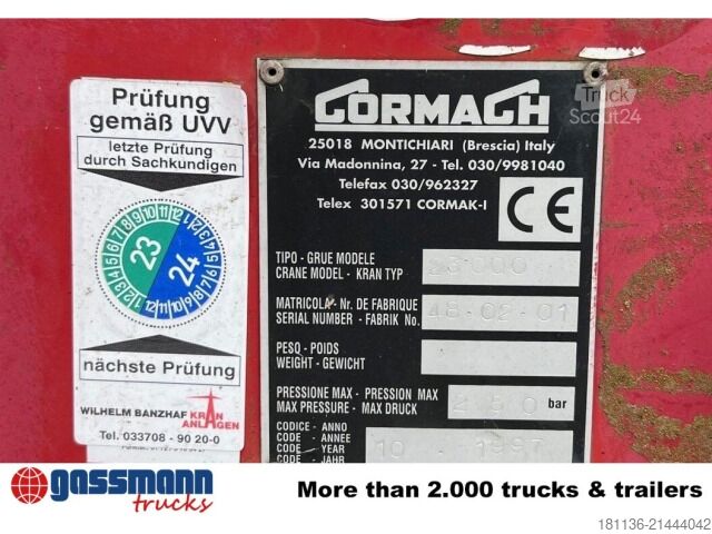 Spezial-LKW Mercedes-Benz Atego 822 L 4x2, Cormach 23000 Montagekran,