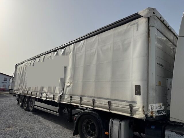 Open oplegger met zeil Schmitz Cargobull 3 achs Tautl 385/65 UNFALL Portal 2xLift