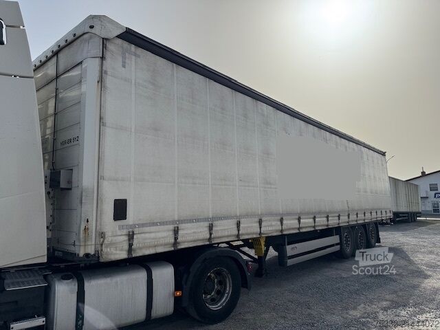 Open oplegger met zeil Schmitz Cargobull 3 achs Tautl 385/65 UNFALL Portal 2xLift