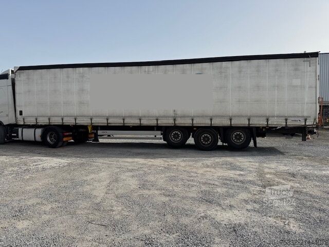 Open oplegger met zeil Schmitz Cargobull 3 achs Tautl 385/65 UNFALL Portal 2xLift